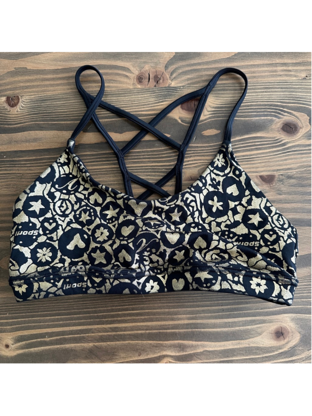 Women's Sporti Bikini Top Medium Black Gold Dynasty Mar Bella